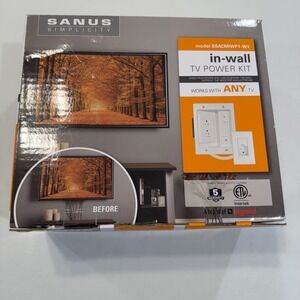 SANUS Simplicity In wall Power and Cable Management Kit for Mounted TVs White